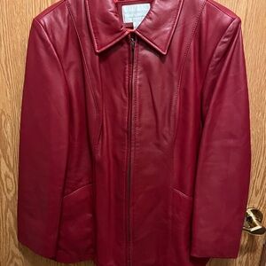 Worthington Deep Red Leather Jacket